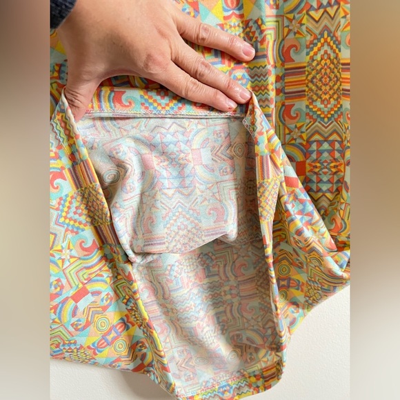LulaRoe Womens Shirt Dress Small Geo Multi Fitted Boho Tribal Stretchy Summer - Picture 11 of 17